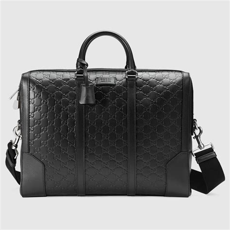 gucci zipper sleeve black leather bag laptop|gucci briefcase men.